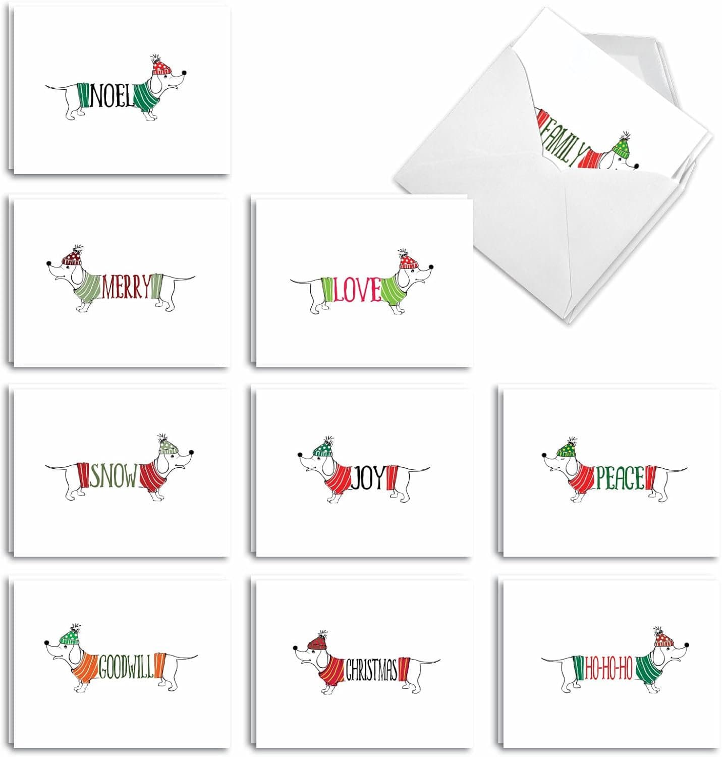 Dachshund Christmas Card Set DashingDachshunds