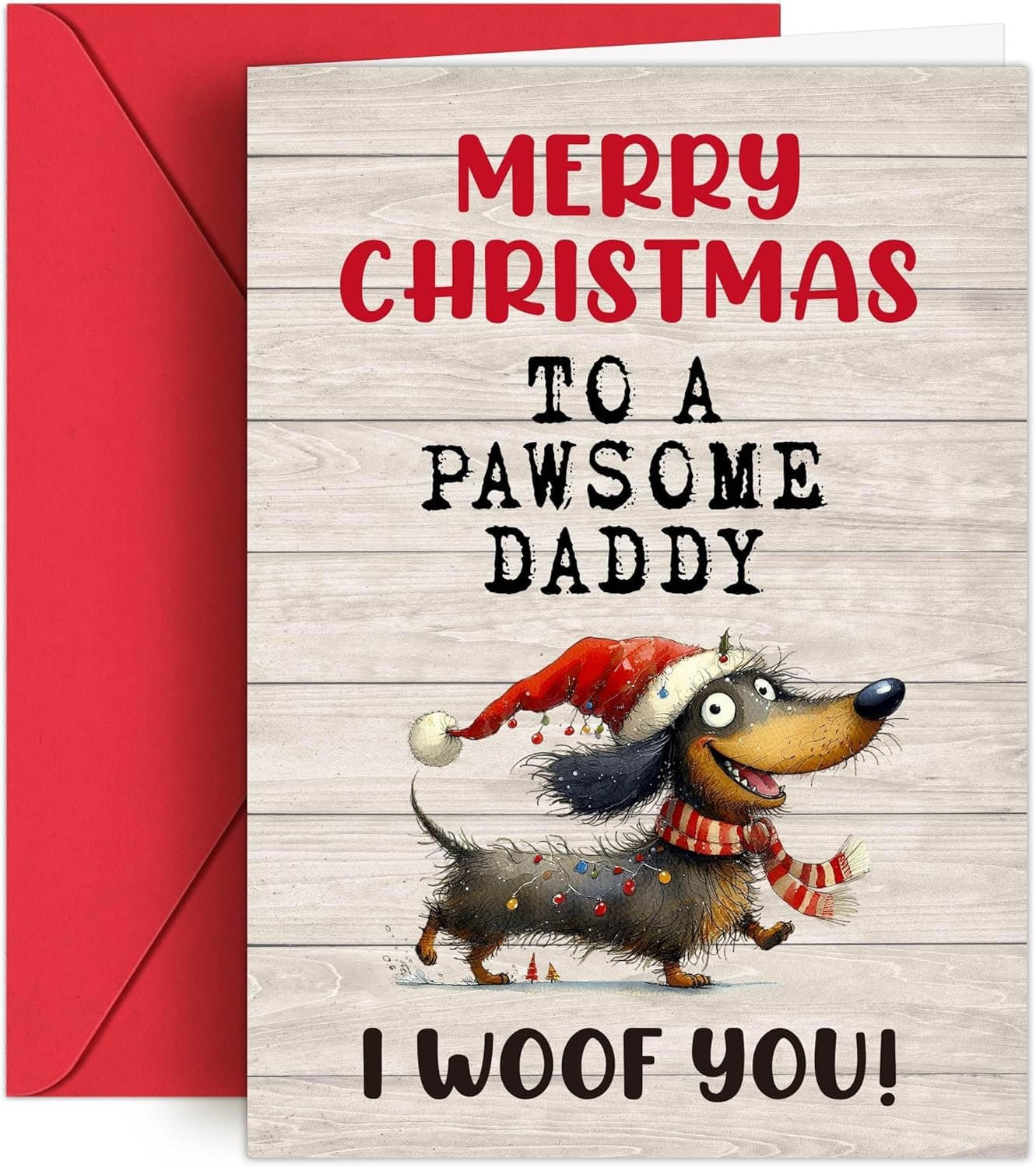 Dachshund Christmas Card for Dad